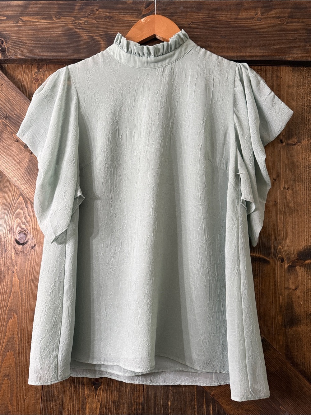 ELLIATT Ruffled Mock-Neck Flutter Sleeve Top - Picture 3 of 10